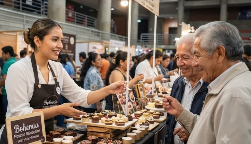 VENDEDORA IMPULSADORA PARA FERIA Bohemia Postres Saludables
